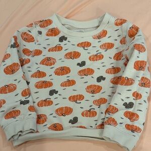 Carter's White and Orange Pumpkin Sweatshirt